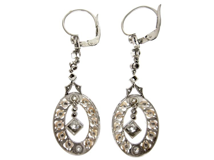 Edwardian Diamond & Natural Pearl Earrings