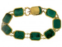 Regency 18ct Gold & Malachite Bracelet