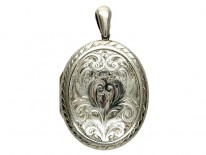Large Silver Victorian Locket