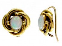 Opal 18ct Gold Coil Earrings