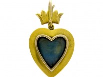 Victorian Banded Agate Heart Pendant