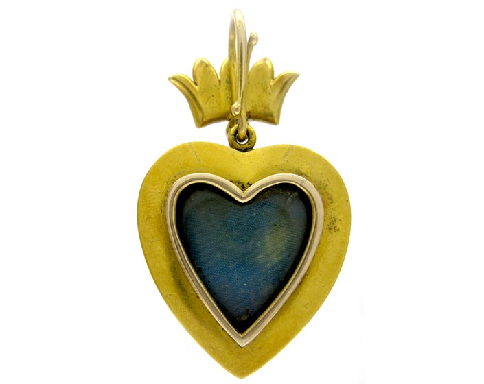 Victorian Banded Agate Heart Pendant