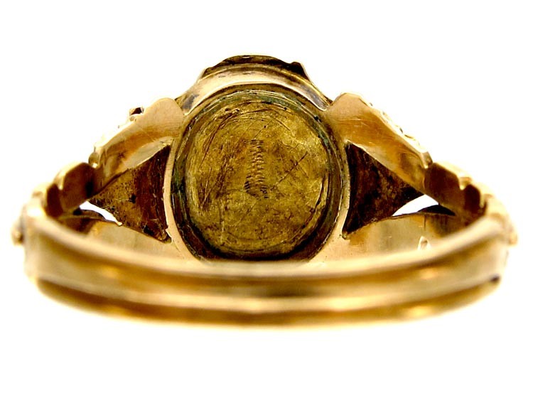 Georgian Emerald Diamond 15ct Gold Ring