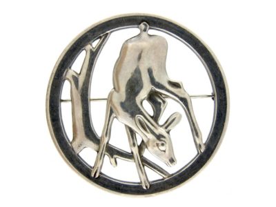 Georg Jensen Large Silver Fawn Brooch