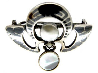 Silver Niello Art Nouveau Brooch