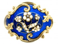 Royal Blue Enamel Regency Brooch