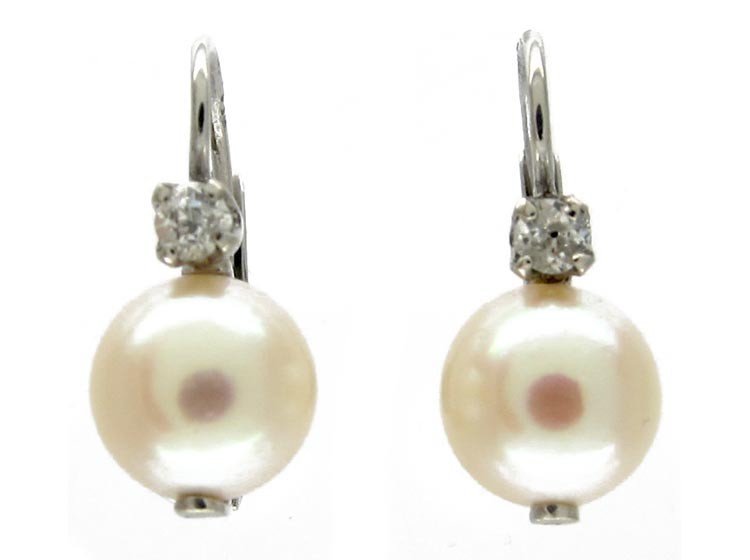 Pearl & Diamond Earrings
