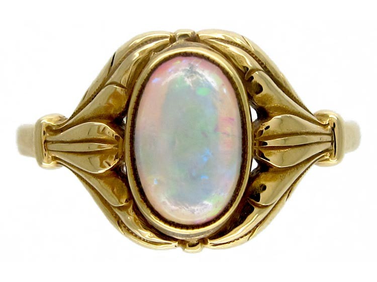 Art Nouveau Opal 14ct Gold Ring