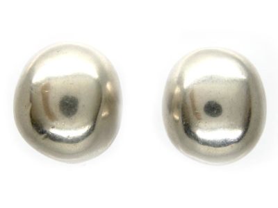 Silver Ball Clip on Earrings