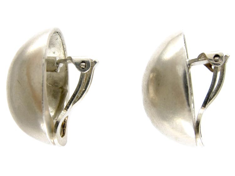 Silver Ball Clip on Earrings