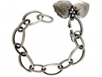 Silver Bracelet with Hearts