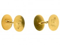 18ct Gold Crested Cufflinks