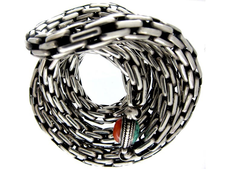 Liberty & Co. Heavy Silver Long Woven Chain
