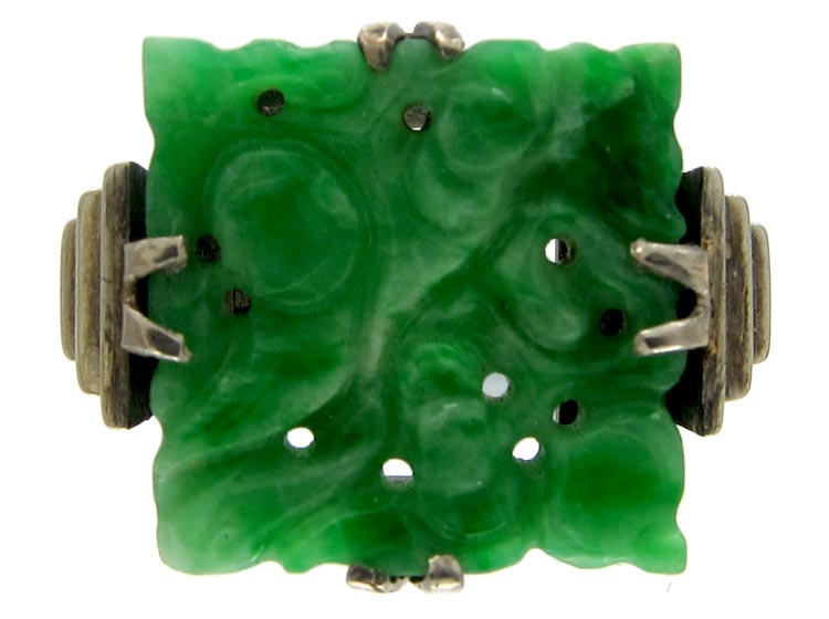 Jade Art Deco Ring (932B) | The Antique Jewellery Company