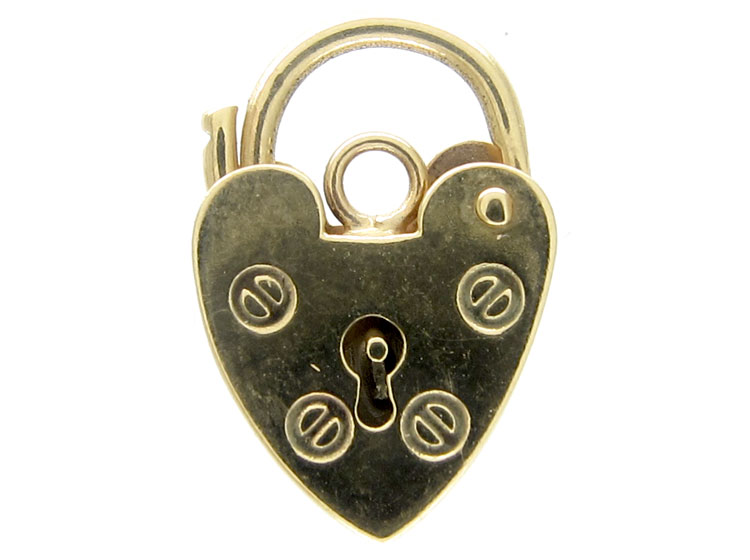 Gold Padlock Charm (973B) | The Antique Jewellery Company