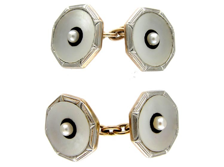 Mother of Pearl & 9ct Gold Cufflinks