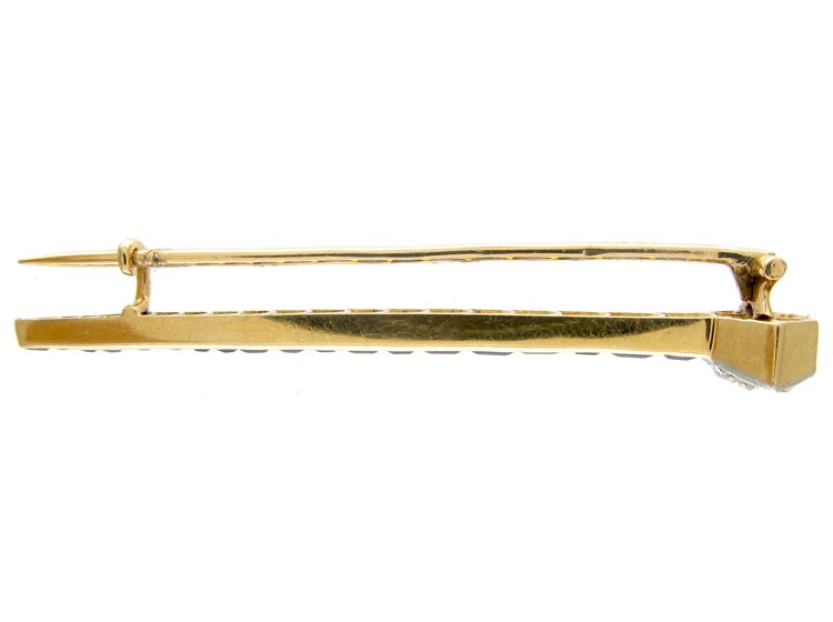 Horseshoe Nail Sapphire & Diamond Brooch (900B) The Antique Jewellery Company