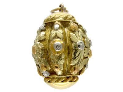 Three Colour Gold Barrel Charm