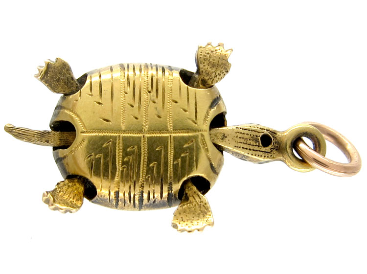 Gem Set Tortoise Charm (959B) | The Antique Jewellery Company