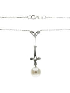 Pearl Diamond Drop Pendant