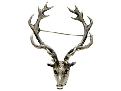Scottish Silver Stag’s Head Brooch