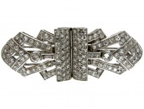 Art Deco Double Clip Diamond Brooch