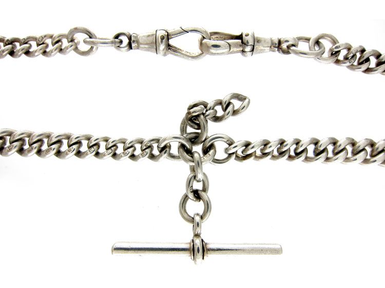 Silver Albert Chain (974B) | The Antique Jewellery Company