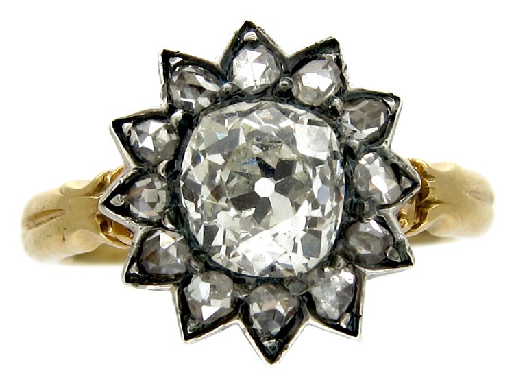 Early Victorian Diamond Cluster Ring