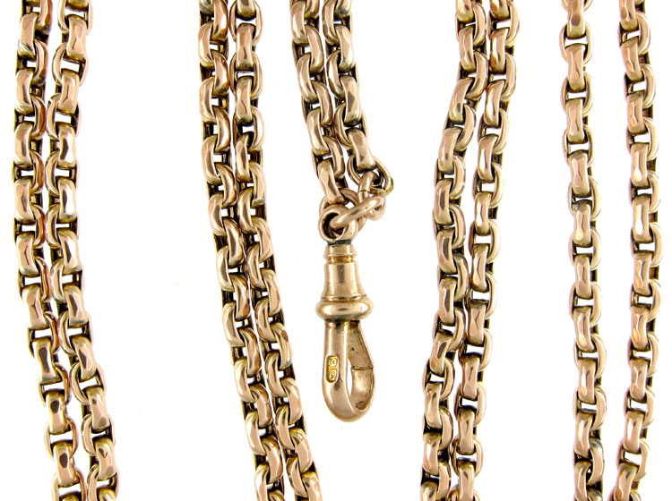 9ct Gold Victorian Guard Chain (42C) The Antique Jewellery Company