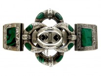 Scottish Silver & Malachite Knot Bracelet