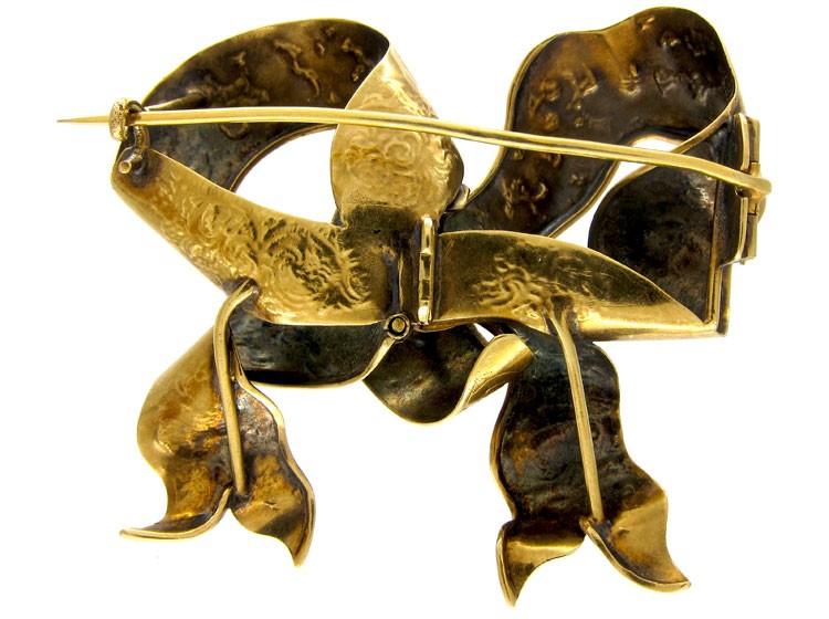 Victorian Gold Bow Brooch