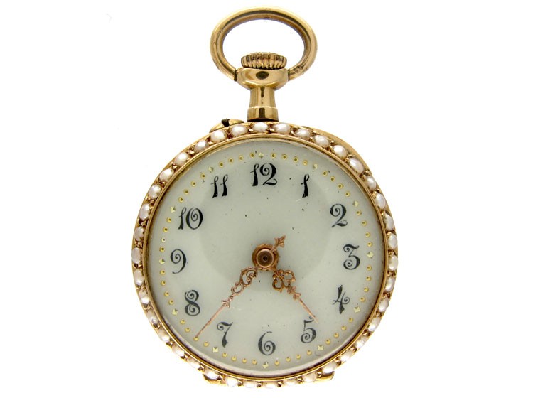 14ct Gold Edwardian Enamel Watch