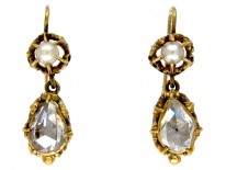 Rose Diamond & Pearl Earrings