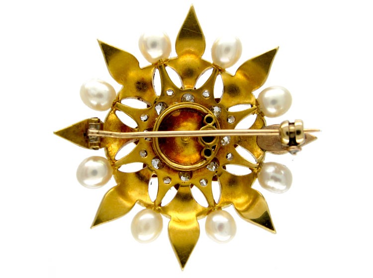 Pearl & Diamond Victorian Brooch