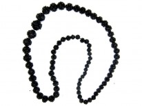 Carved Jet Beads