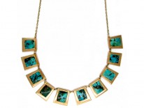 Turquoise Matrix Art Nouveau Necklace