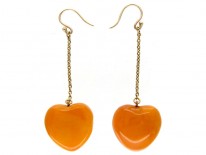 Amber Heart Drop Earrings