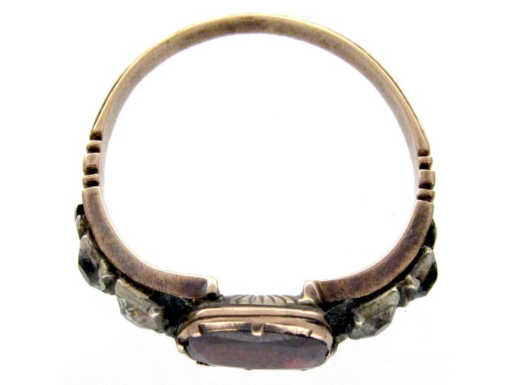 Georgian Flat Cut Almandine Garnet & Paste Ring