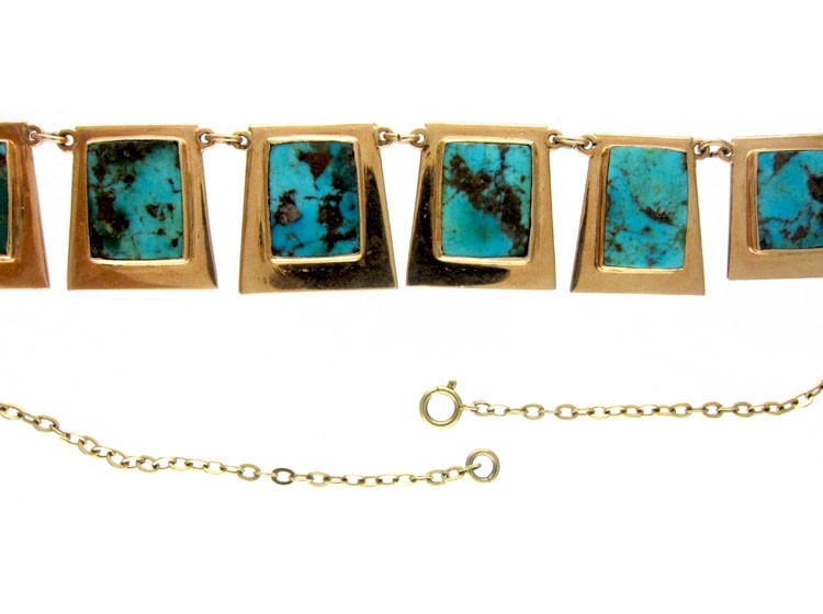 Turquoise Matrix Art Nouveau Necklace