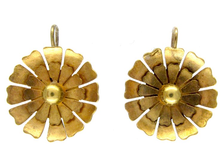 Victorian Gold Flower Earrings
