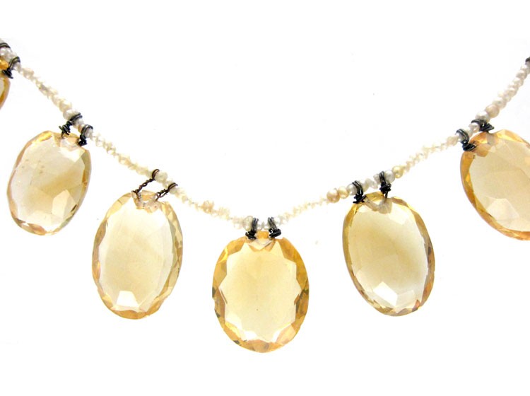 Citrine & Natural Pearls Necklace