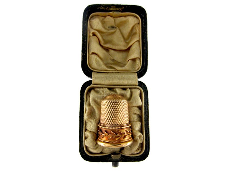 Gold Thimble in Case