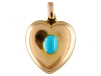 Gold & Turquoise Heart Locket