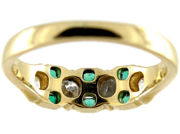 Emerald & Diamond Edwardian Ring