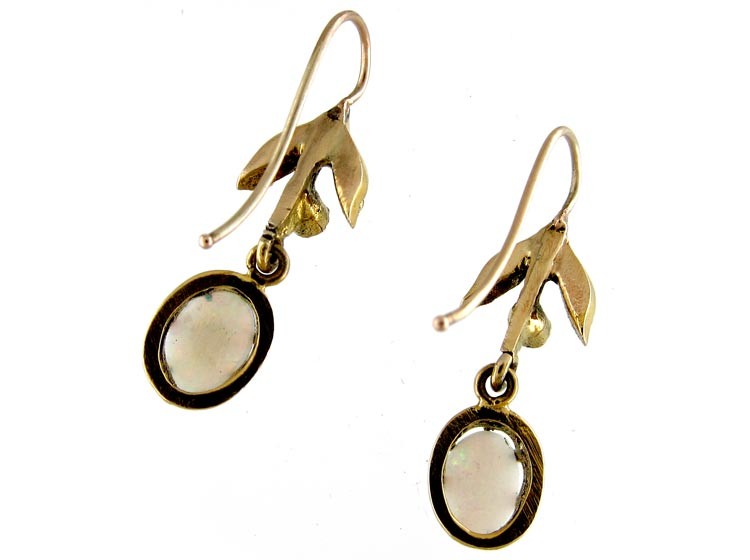 Opal Pearl Gold Drop Earrings