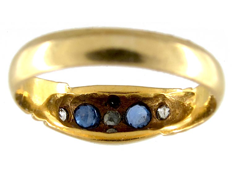 Sapphire & Diamond Gypsy Ring (284C) | The Antique Jewellery Company