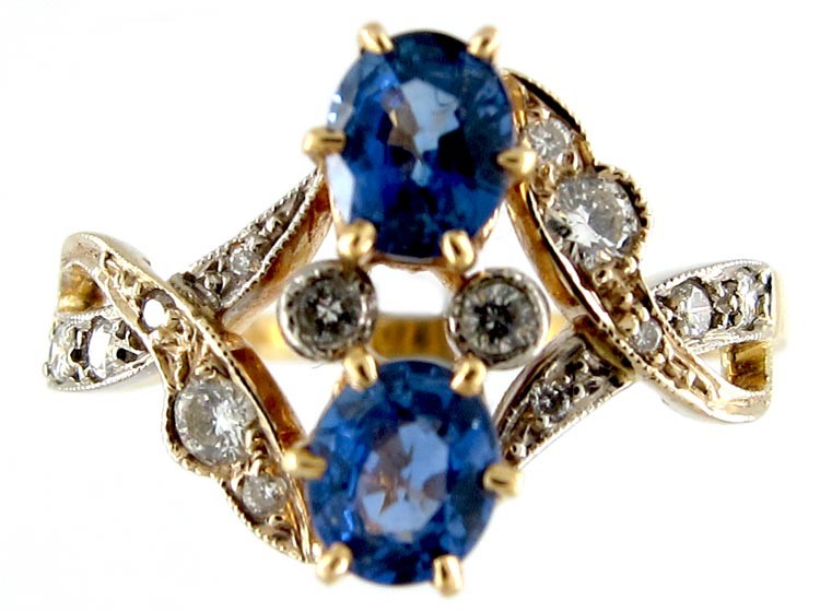 Art Nouveau Sapphire & Diamond Ring