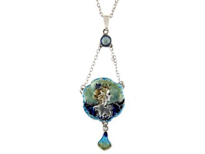 Art Nouveau Silver & Enamel Pendant