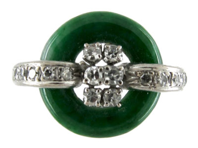 Jade & Diamond Art Deco Ring