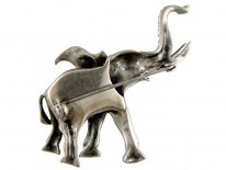 Silver & Marcasite Elephant Brooch